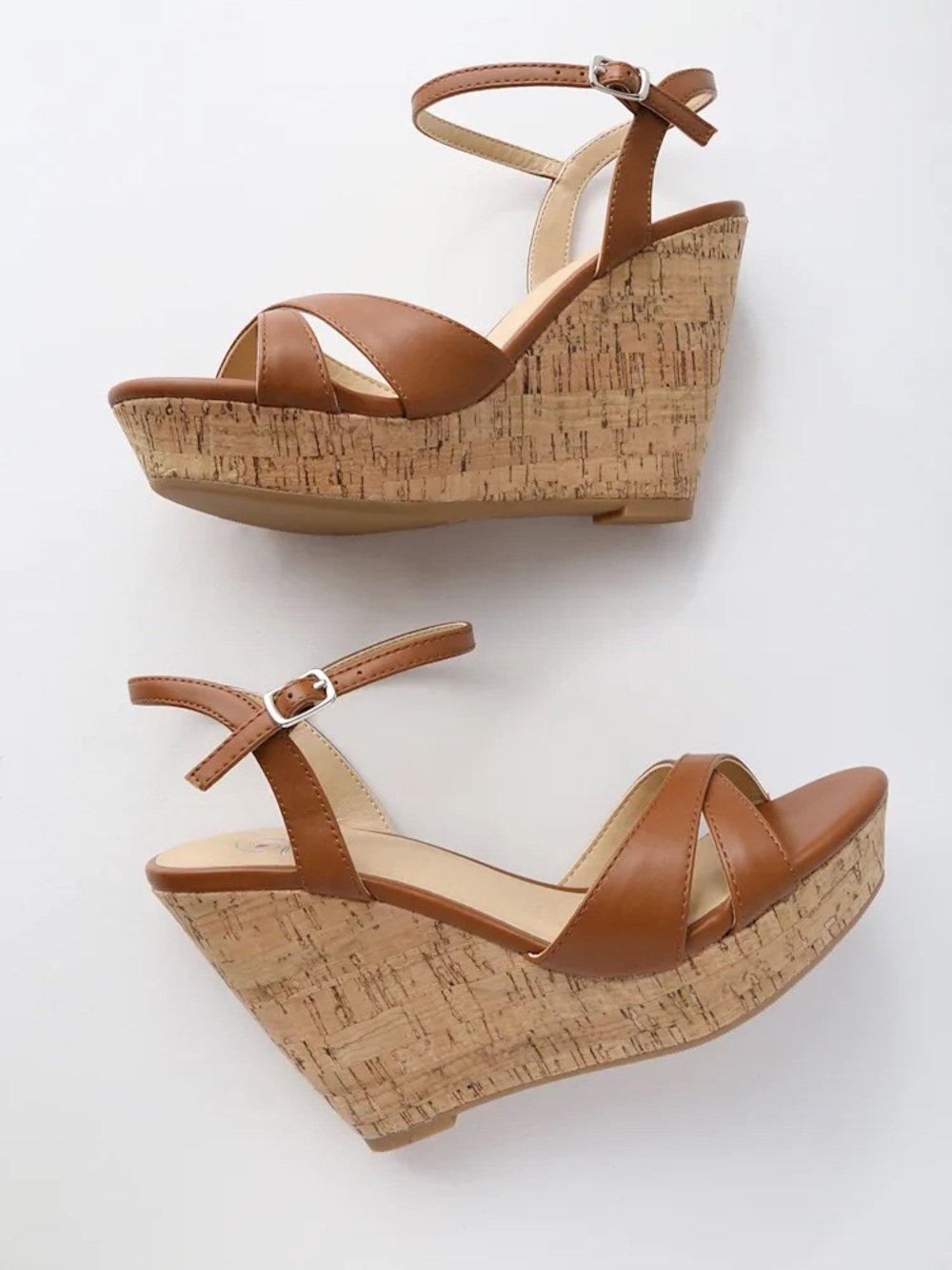 Lulu's brown Cork Platform Wedge Sandals